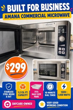 Amana Commercial Microwave Stainless Steel