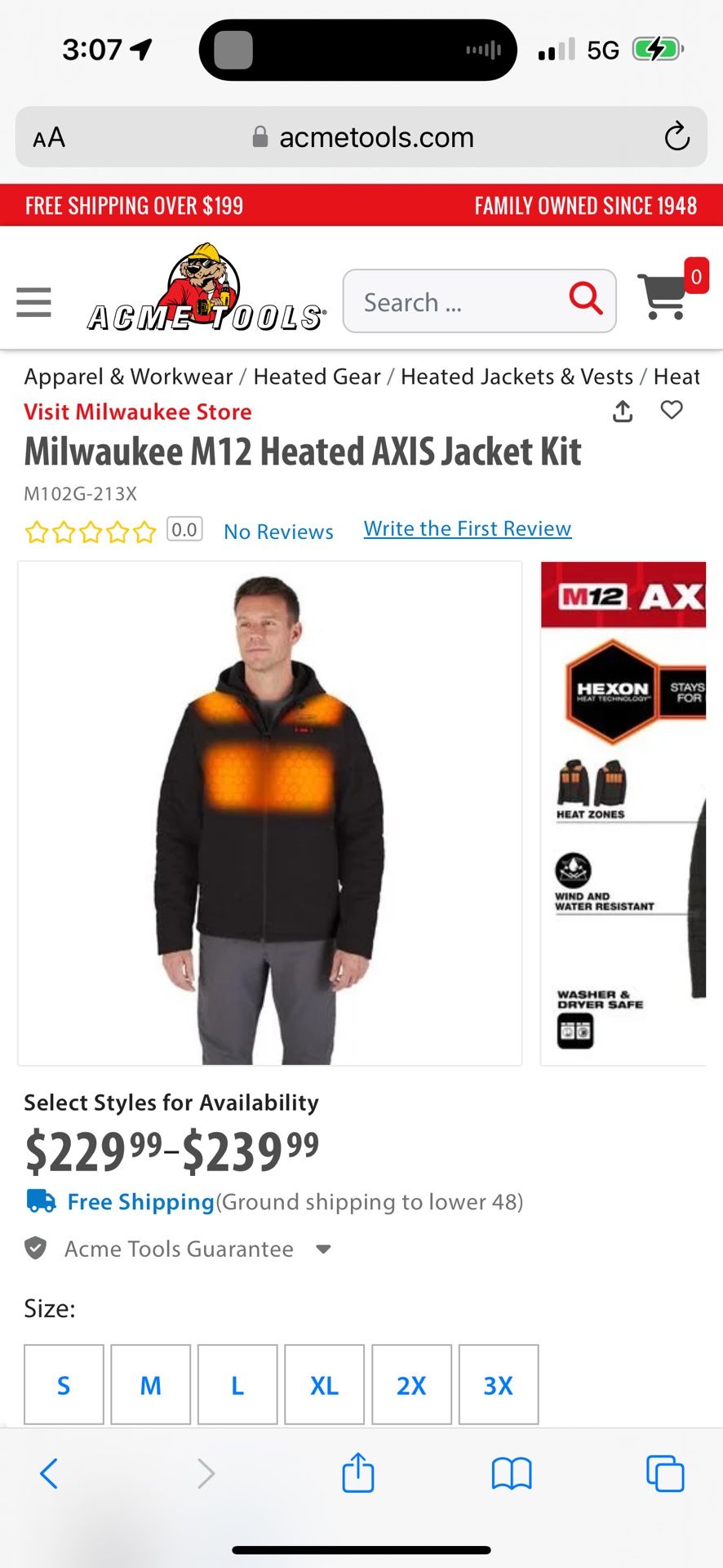 Brand New Large Milwaukee Heated Jacket Kit