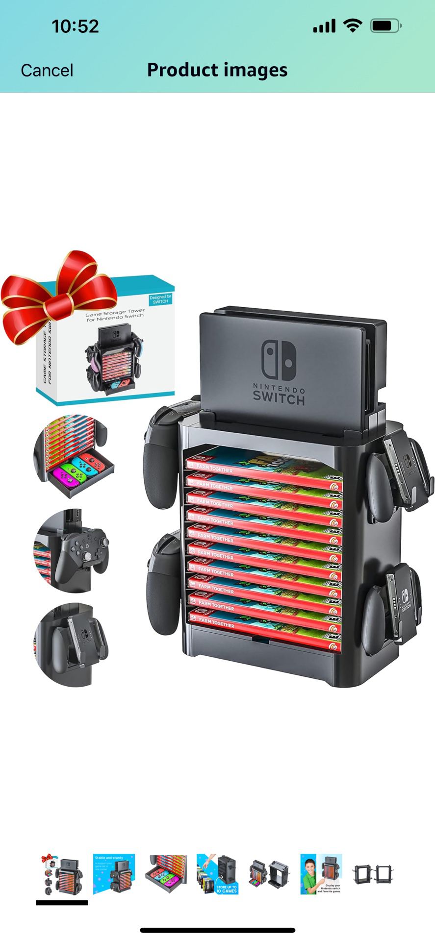 Skywin Game Storage Tower for Nintendo Switch (Black)