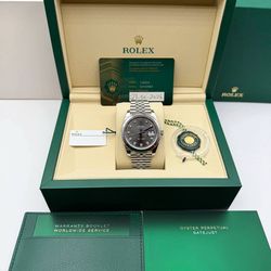 New Fresh 23 Feb. 2026 Rolex Datejust 41mm 126334 Rhodium Diamond Dial Steel Jubilee Bracelet Stickers Full Set Box Card Tags