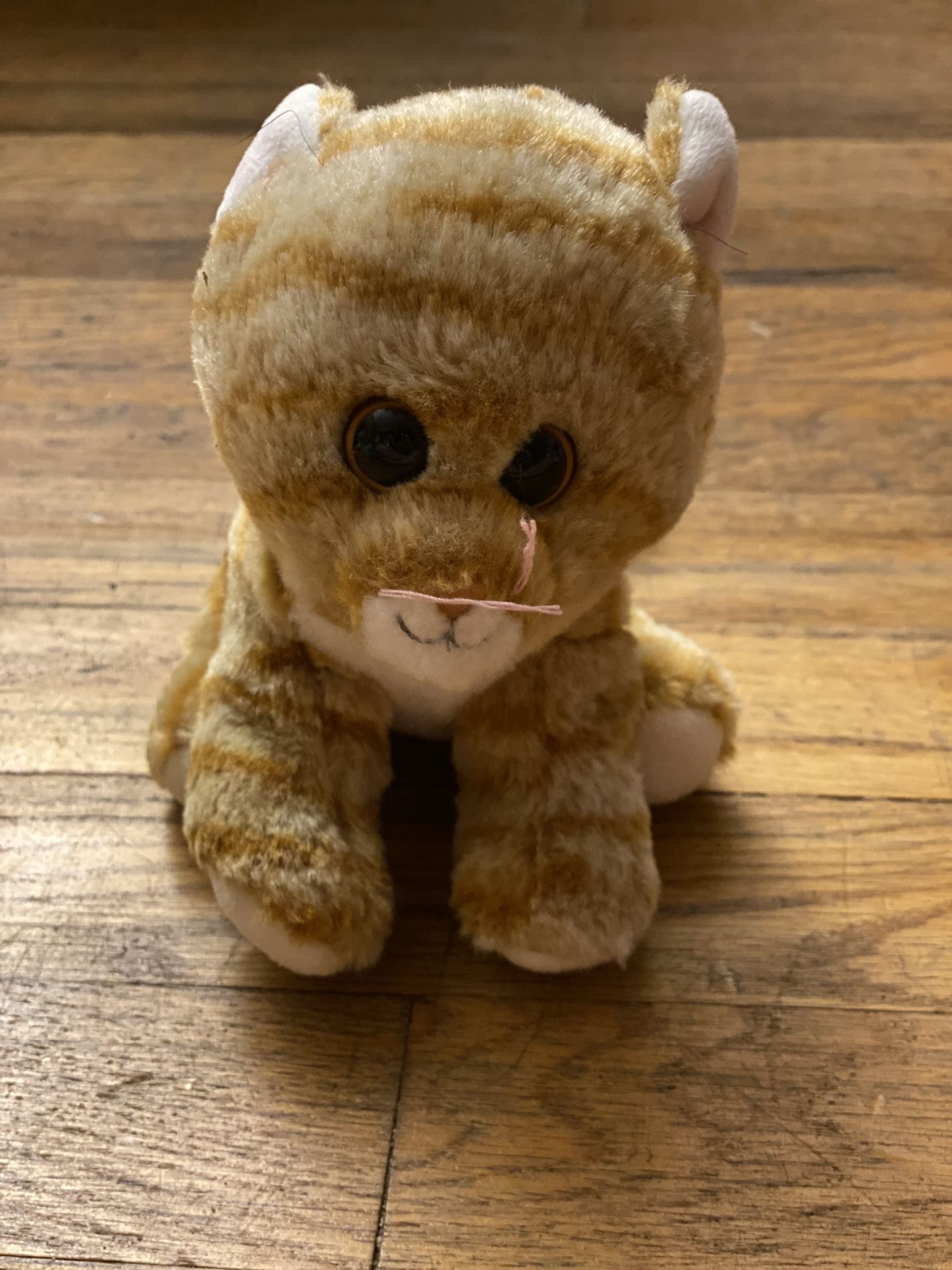 Ty Velvet Beanie Babies CLEO the Ginger Orange Tabby Cat 6" Beanbag Plush