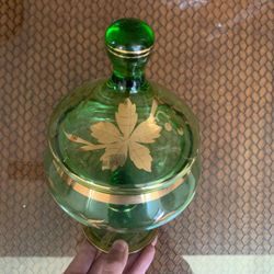 Antique Glass Jar With Lid