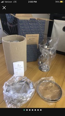 Partylite Votive And Candle Set