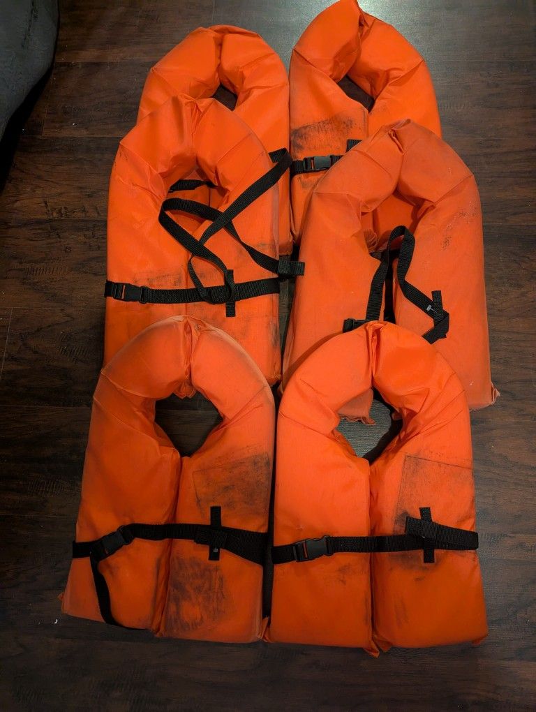 6 Life Vests - Used