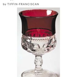 Wine Glasses Set Of 6 King's Crown-Ruby Flashed (Top Only)
by TIFFIN-FRANCISCAN