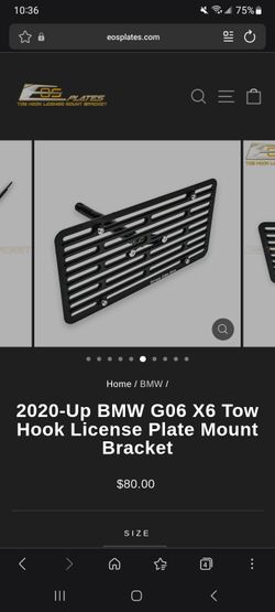 EOS 2020-Up BMW G06 X6 Tow Hook License Plate Mount Bracket