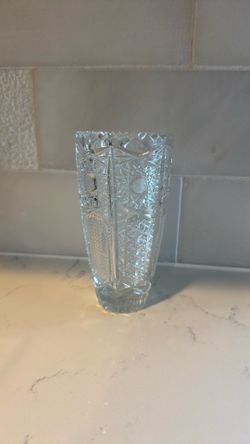 Vintage bohemian cut glass vase