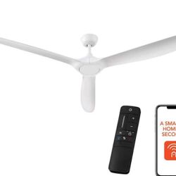 Tager 72 in. Smart Indoor/Outdoor Matte White Ceiling Fan