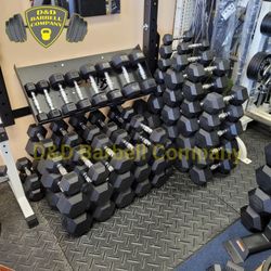 NEW Rubber Hex Dumbbells. Sets, Individual Pairs Available.