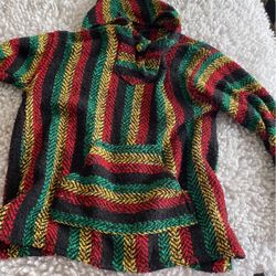 Red/black/green/yellow  Poncho