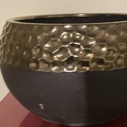 Gold And Brown Plant Pot