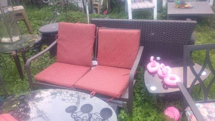 Patio couch $45.  With cushions 55