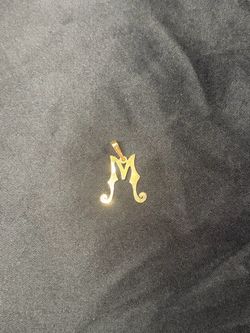 18K Solid Gold Letter “M” Pendant