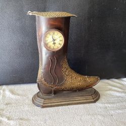 Western boot Table Clock Decor 