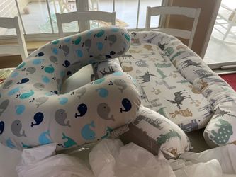 Baby feeding pillow(cover washable), portable baby bed and washabled