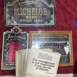 Lot Of Vintage Bar Beer Signs Pabst Shlitz Michelob