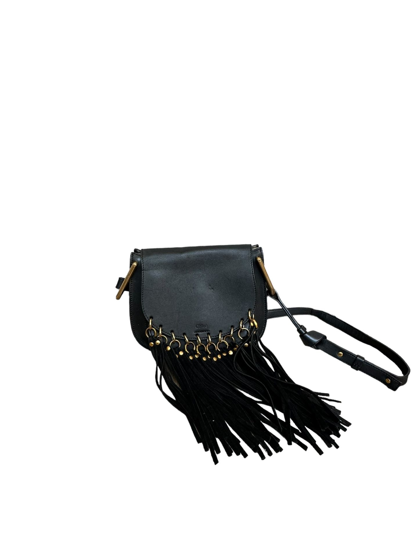 100% AUTHENTIC Chloe black suede crossbody handbag with fringe, black Chloe bag, black designer bag, chloe crossbody bag, chloe handbag, designer bag
