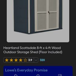 New Heartland Scottsdale 8x4 wood storage shed