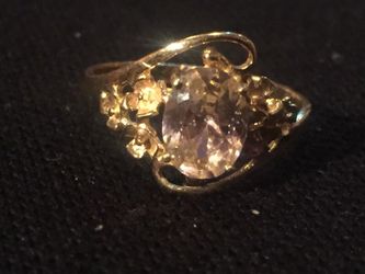 14k solid gold sapphire ring size 6 1/2