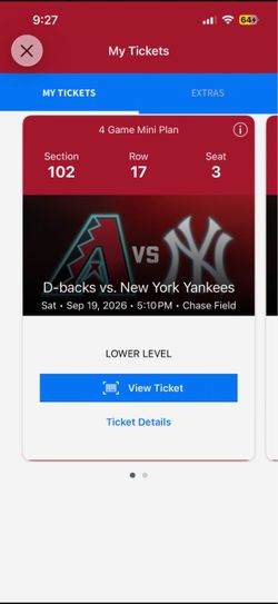 Yankee /Dback tickets