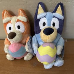 Easter Bluey and Bingo Plush Figures New with Tags