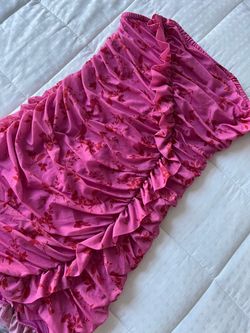 Pink Floral Ruffle Dress