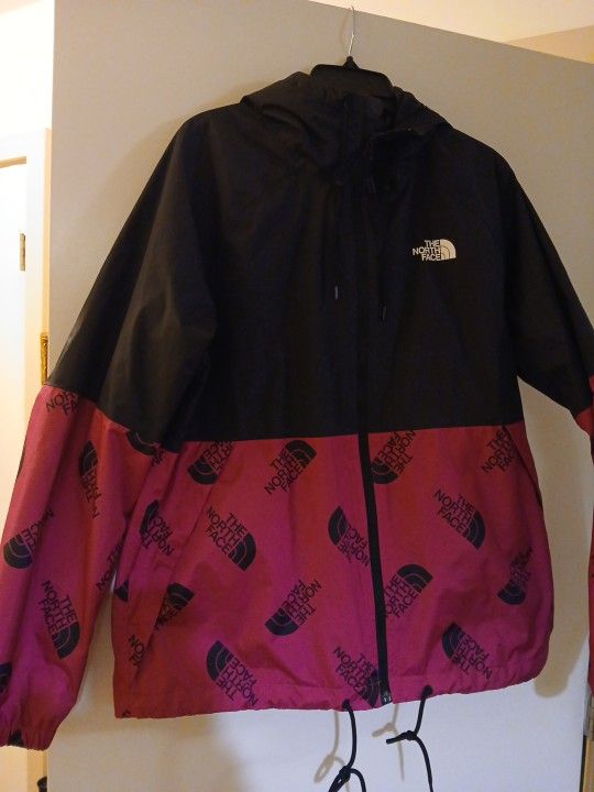 Men's The North Face Antora Rain Hoodie Windbreaker Jacket Size Large Used Worn Twice Like New Size Large In Good Condition Black Pink 