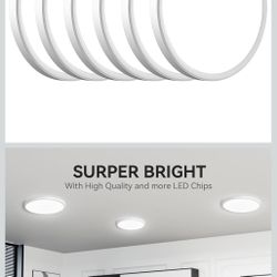 6PACK 32001m LED Flush Mount Ceiling Light, Super Slim 12 inch LED Ceiling Light, 5000K Daylight LED Ceiling Light for Bedroom, Living Room, Dining Ro