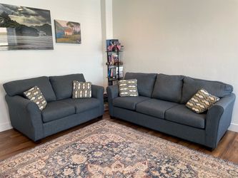 Blue 2-Piece Sofa & Sleeper Sofa Set