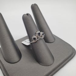 10kt White Gold Ring With Blue Stone 