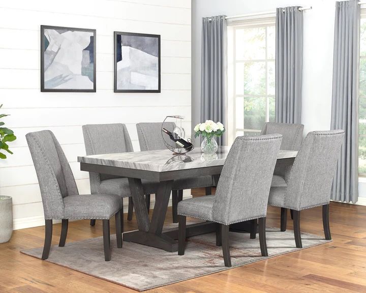 Vance Gray Dining Set (Dining Table chairs Options