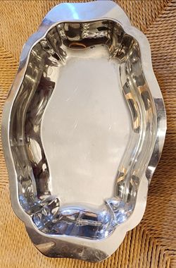 Vintage INOXBECK 18/8 Stainless Steel Oval Serving Tray – Made in Italy