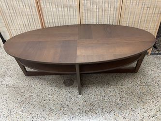 Ikea Brown 55” Oval Coffee Table with Shelf 🚚 extra