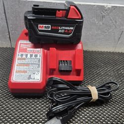 Milwaukee  Battery  And  Charger 