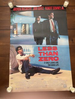 Original (Not A Reprint) Less Than Zero Theatrical One Sheet