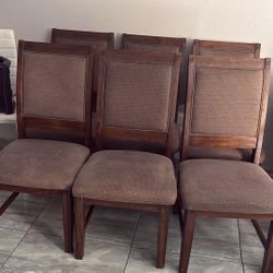 6 brown chairs 