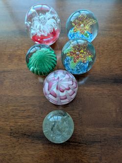 6 Glass Paper Weights