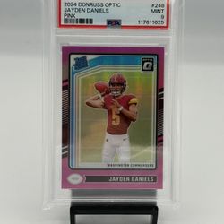 2024 Panini, Don Russ Optic 248 Jayden Daniel‘S Pink PSA 9