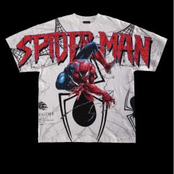 Civil Regime Men’s L White Spider-Man Marvel Graphic Print Crew Neck T-Shirt