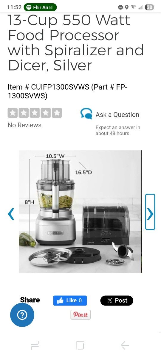 13 CUP Cuisinart Food Processor ELITE