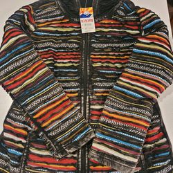 New Rising International Womens Boho Hippie Hooded Jacket  Sz M. New with tag
