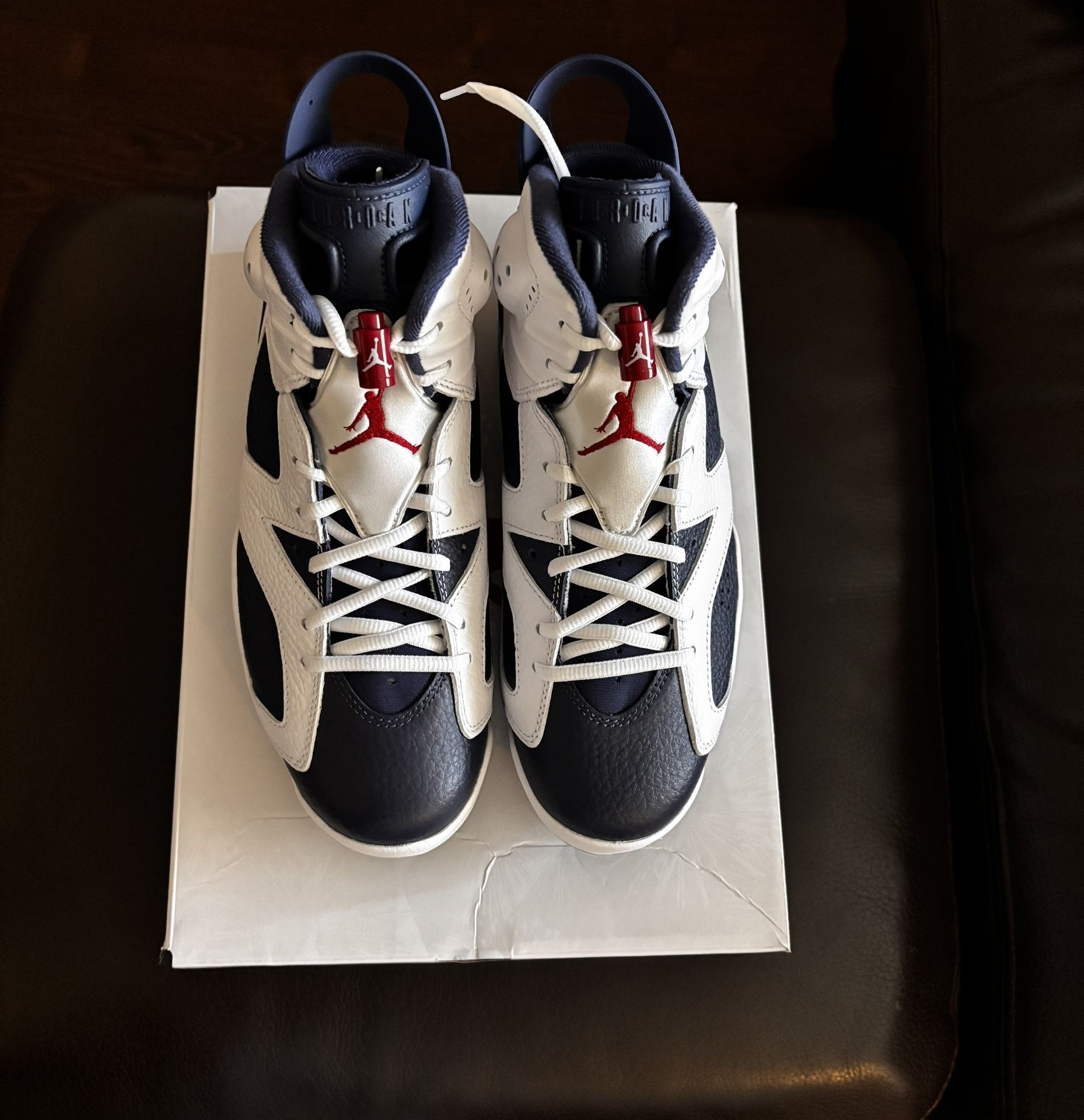 Men's AIR JORDAN 6 RETRO White Varsity Red Size 8