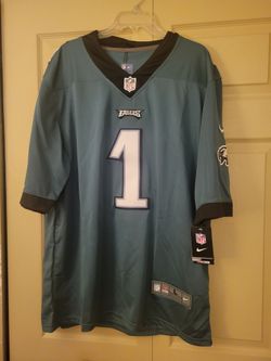 SUPERBOWL!!JALEN HURTS PHILADELPHIA EAGLES GREEN MEN L JERSEY NWT