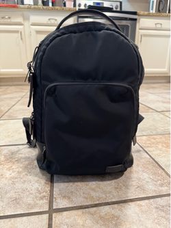 TUMI Harrison Black Nylon Leather Trim Laptop Travel Backpack