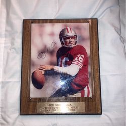 Nfl Joe Montana Signed Photo Plaque San Francisco 49ers