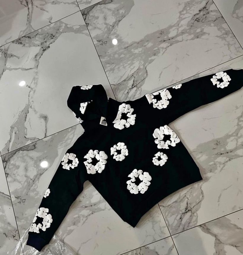 Denim Tear Black Hoodie Size Medium