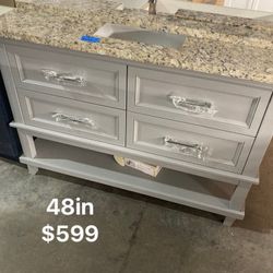 48in Bathroom Vanity With Top And Faucet