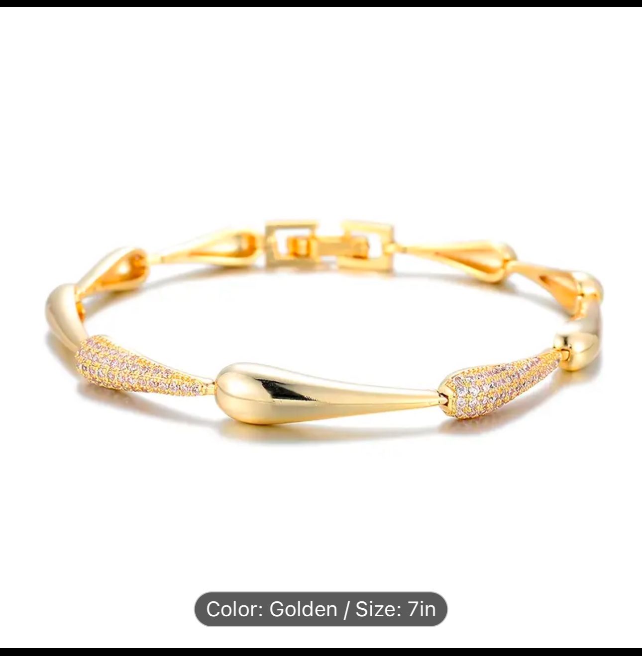 ICEDCHICS Glamorous Teardrop Ring Bracelet - Hip Hop Style, Cubic Zirconia & Copper, Perfect for Couples' Anniversary, Wedding, or Birthday Gift, Thre