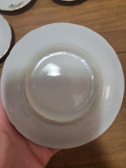 5 Vintage Unmarked Japan Moss Rose Saucers