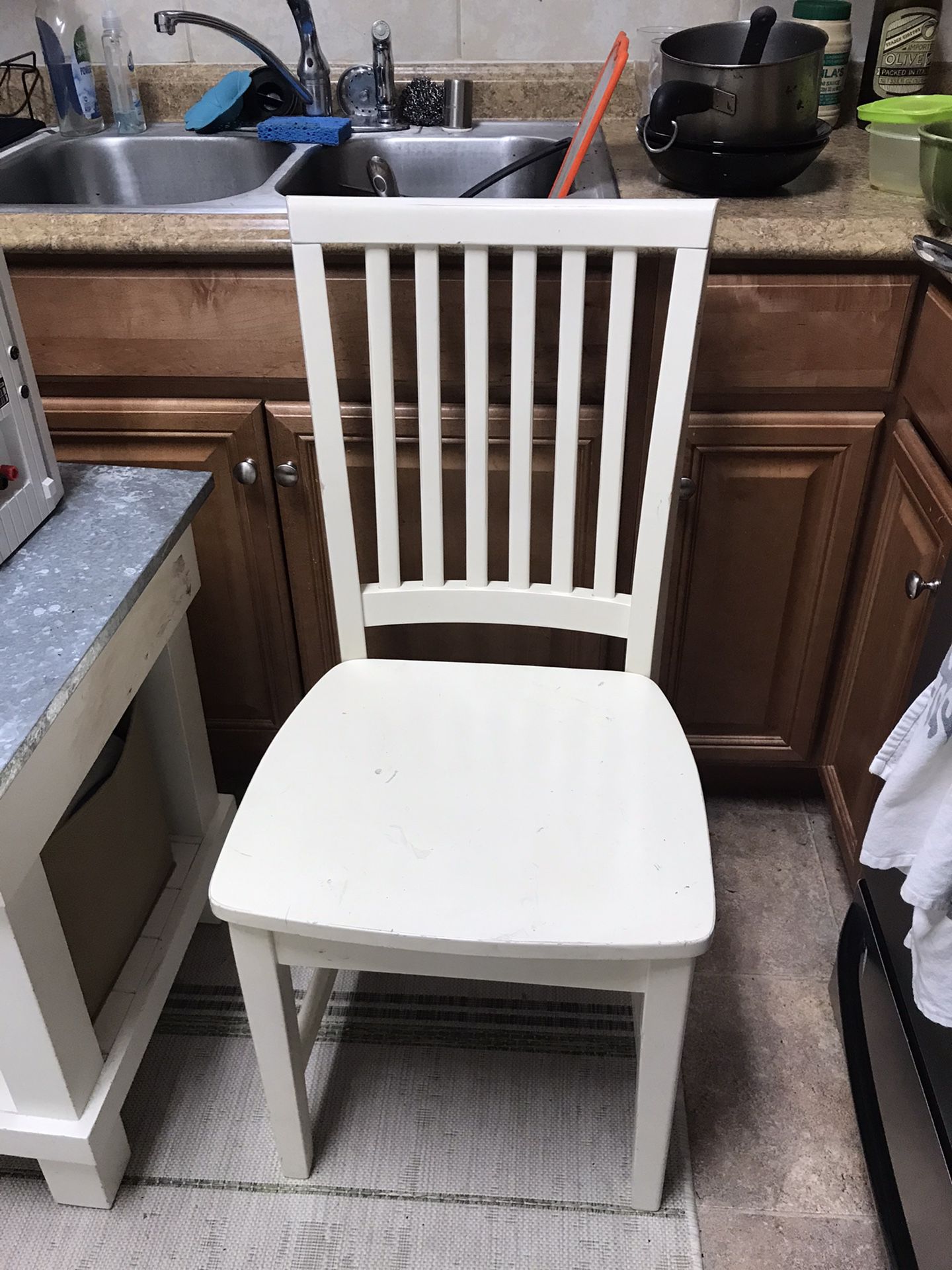 Sturdy White Wood Chair